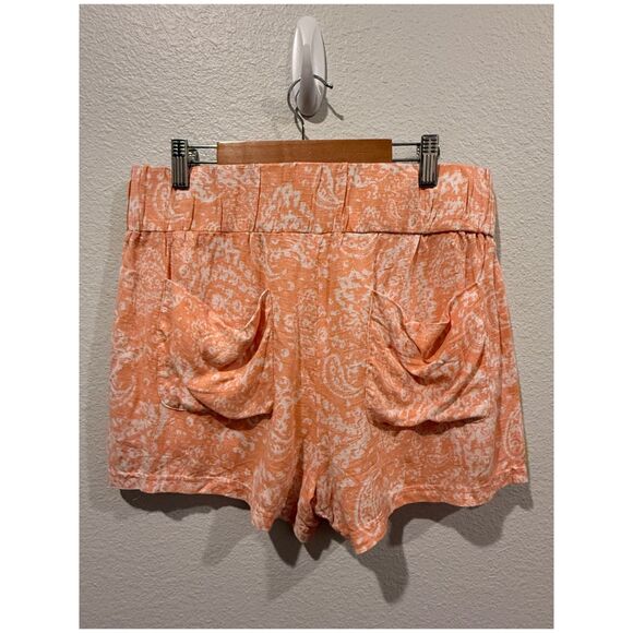 FREE PEOPLE Peach Tea Combo Paisley Print Draped Pocket Short - Picture 5 of 5